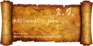 Könczöl Imre névjegykártya